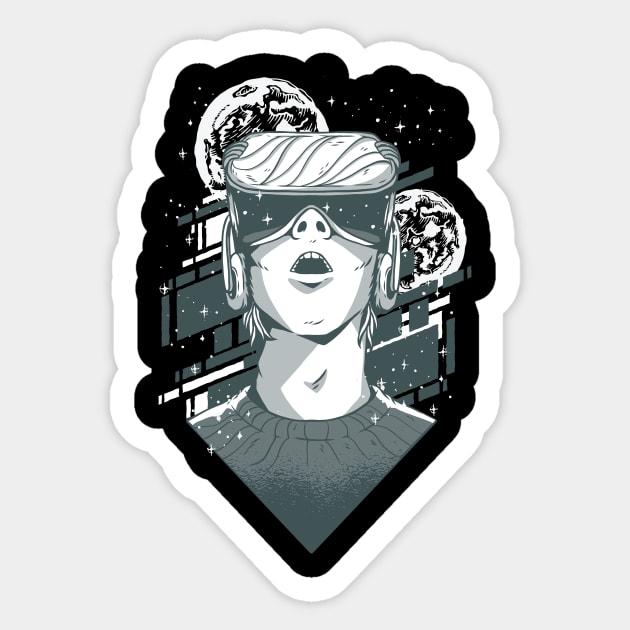 gamer winner in virtual reality video game Sticker by Midoart